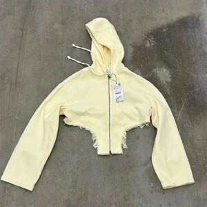 Zara cropped zip up  hoodie